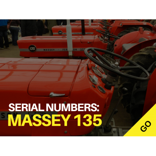 Massey Ferguson Tractor 135 Serial Number Plate *