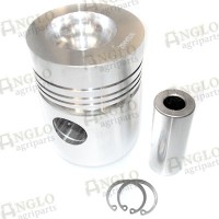 Piston & Pin - 98.42mm Bore, Plain Bowl, 4 Ring - Perkins A4.212, A4.236